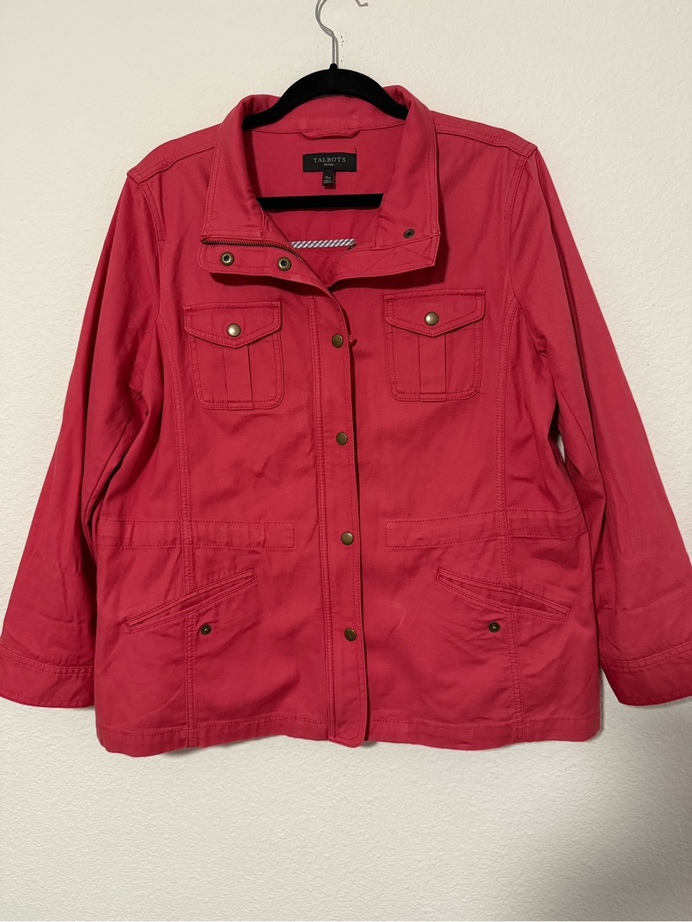 Talbots Women's Raspberry Pink Utility Jacket - Picture 2 of 15
